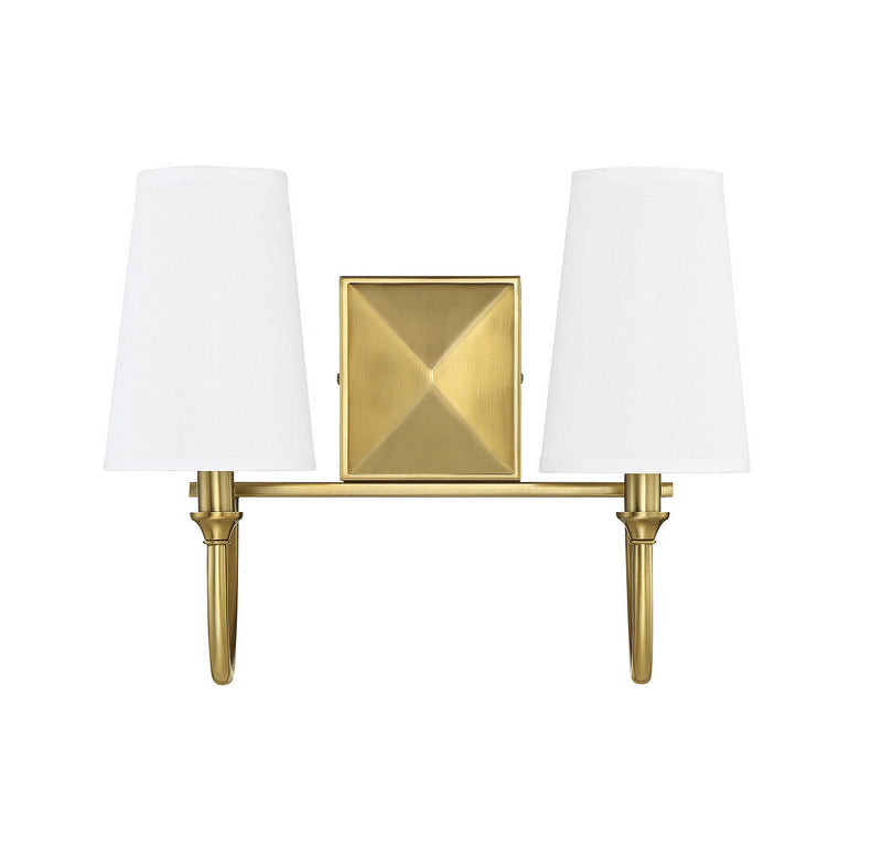 Savoy House 8-2542-2-322 Two Light Bath Bar, Warm Brass (2)
