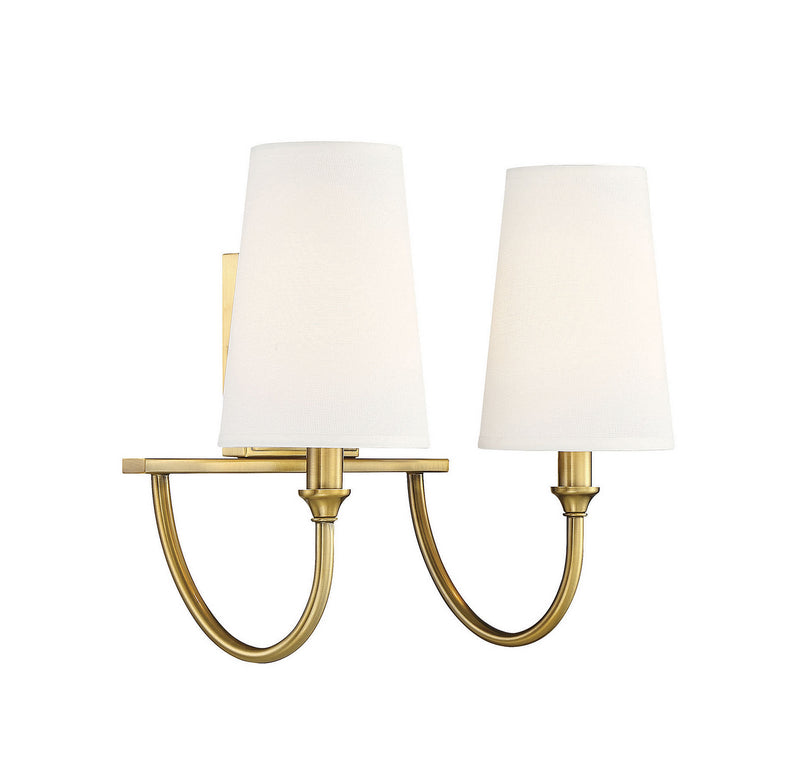 Savoy House 8-2542-2-322 Two Light Bath Bar, Warm Brass (4)