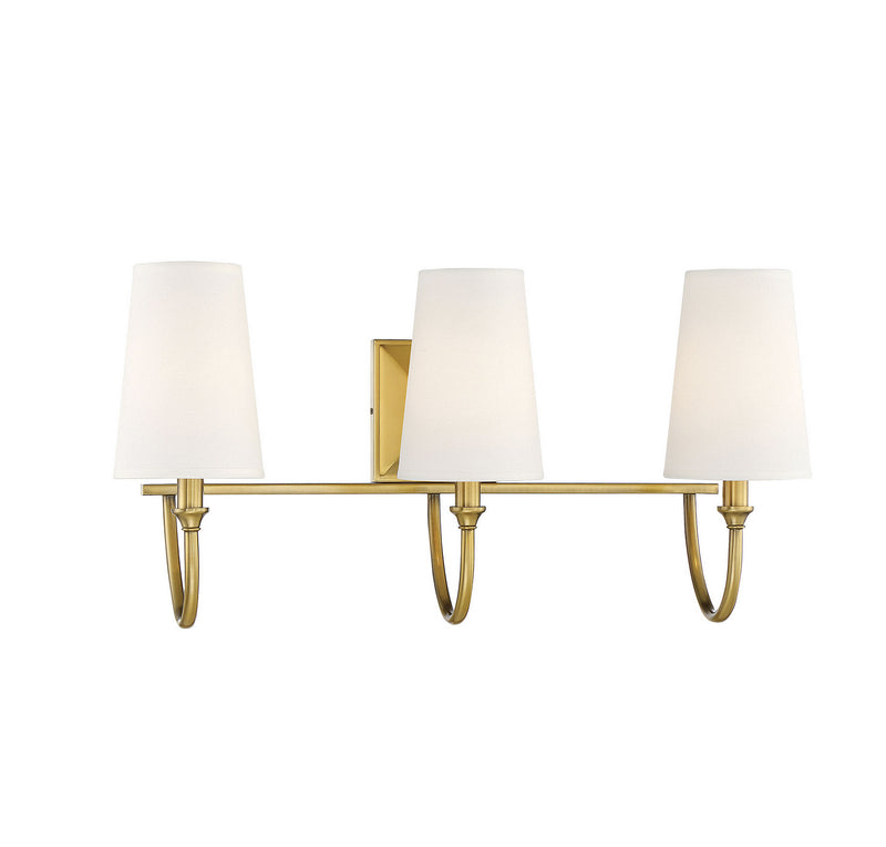 Savoy House 8-2542-3-322 Three Light Bath Bar, Warm Brass (3)