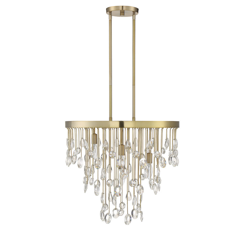 Savoy House 1-1846-4-127 Four Light Chandelier, Noble Brass (2)