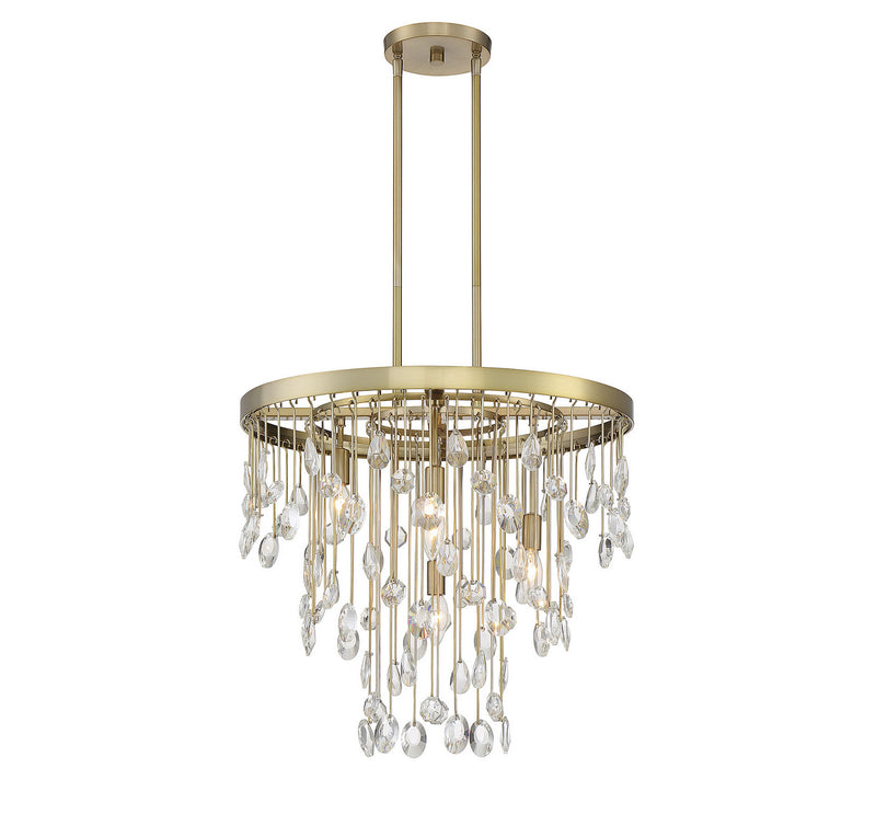 Savoy House 1-1846-4-127 Four Light Chandelier, Noble Brass (4)