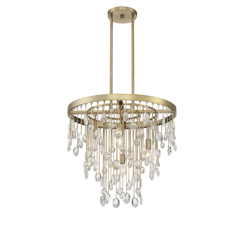 Savoy House 1-1846-4-127 Four Light Chandelier, Noble Brass (5)