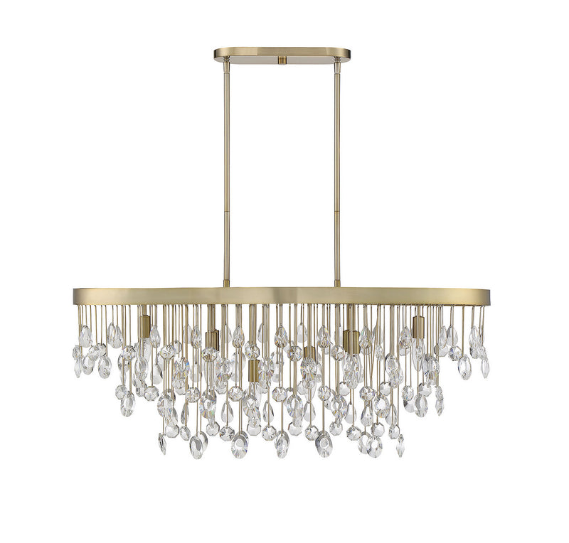 Savoy House 1-1847-8-127 Eight Light Linear Chandelier, Noble Brass (2)