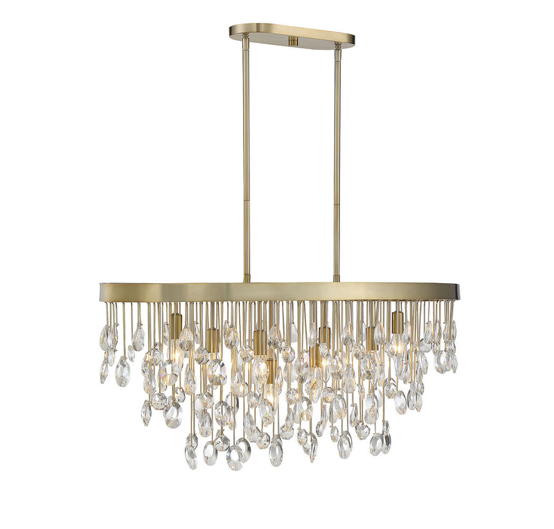 Savoy House 1-1847-8-127 Eight Light Linear Chandelier, Noble Brass (3)