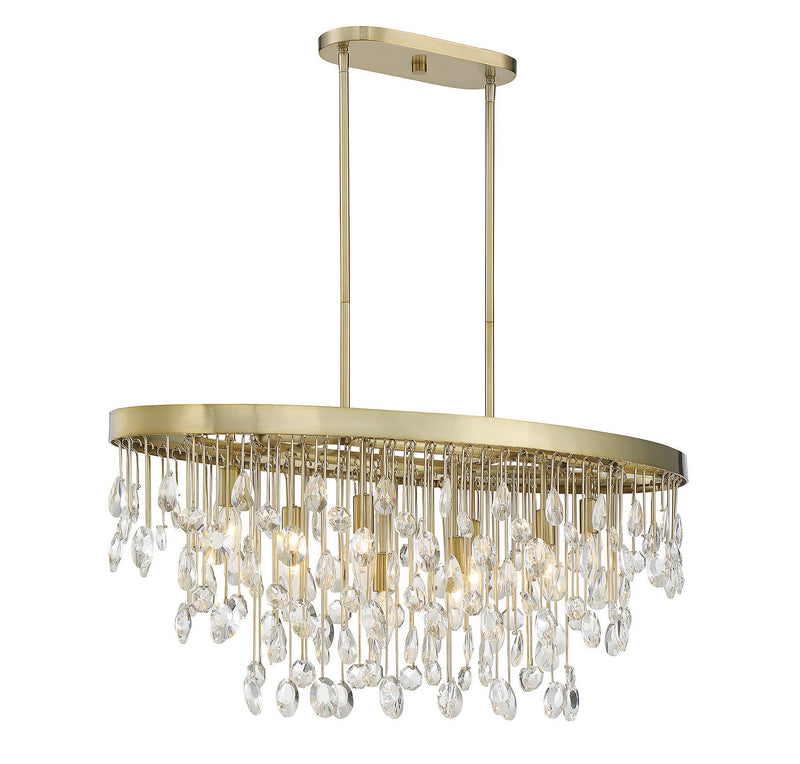 Savoy House 1-1847-8-127 Eight Light Linear Chandelier, Noble Brass (4)
