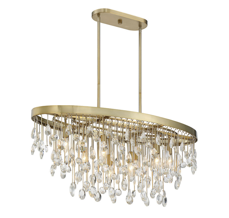 Savoy House 1-1847-8-127 Eight Light Linear Chandelier, Noble Brass (5)