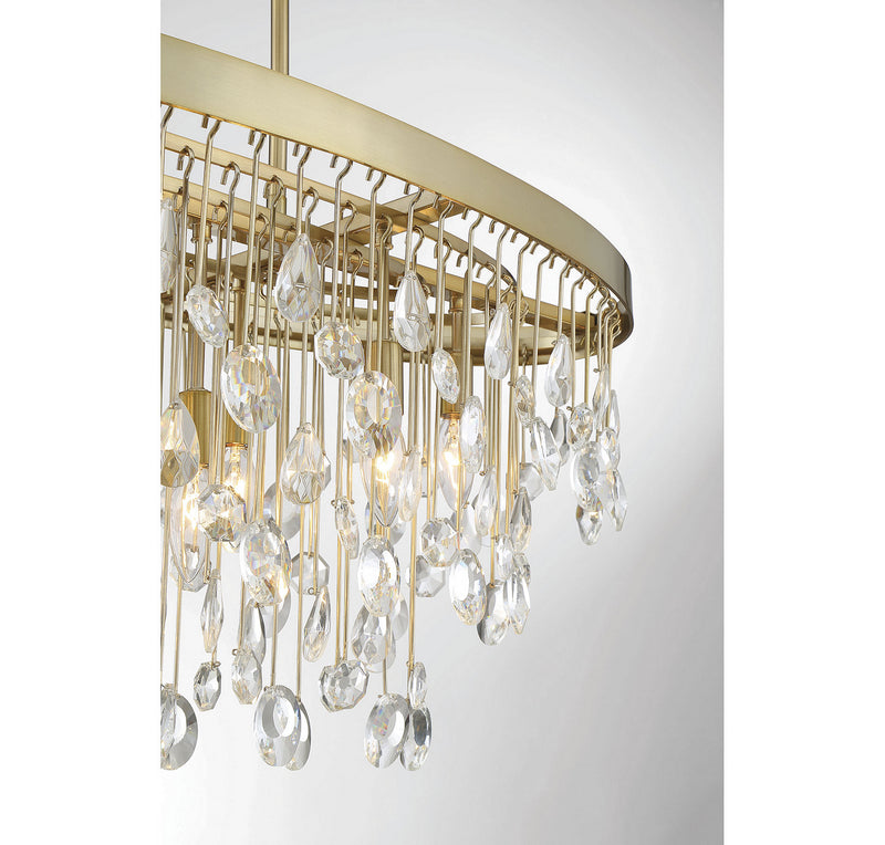 Savoy House 1-1847-8-127 Eight Light Linear Chandelier, Noble Brass (6)
