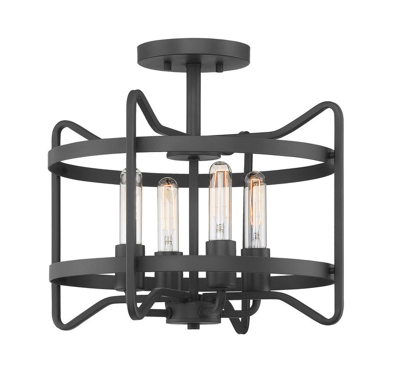 Savoy House 6-4900-4-89 Four Light Semi-Flush Mount, Matte Black (2)
