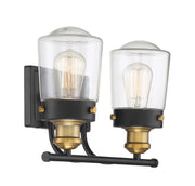 Savoy House 8-2069-2-51 Two Light Bath Bar, Vintage Black w/Warm Brass (4)