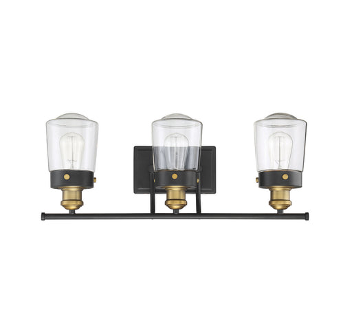 Savoy House 8-2069-3-51 Three Light Bath Bar, Vintage Black w/Warm Brass (2)