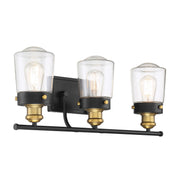 Savoy House 8-2069-3-51 Three Light Bath Bar, Vintage Black w/Warm Brass (4)