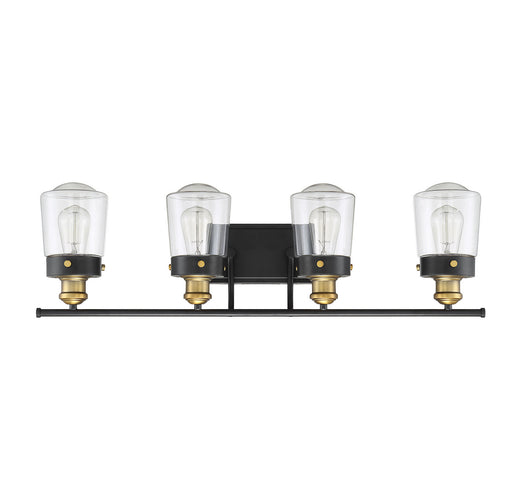 Savoy House 8-2069-4-51 Four Light Bath Bar, Vintage Black w/Warm Brass (2)