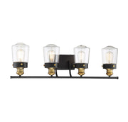 Savoy House 8-2069-4-51 Four Light Bath Bar, Vintage Black w/Warm Brass (3)