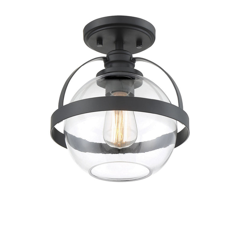 Savoy House 6-7200-1-89 One Light Semi-Flush Mount, Matte Black (2)