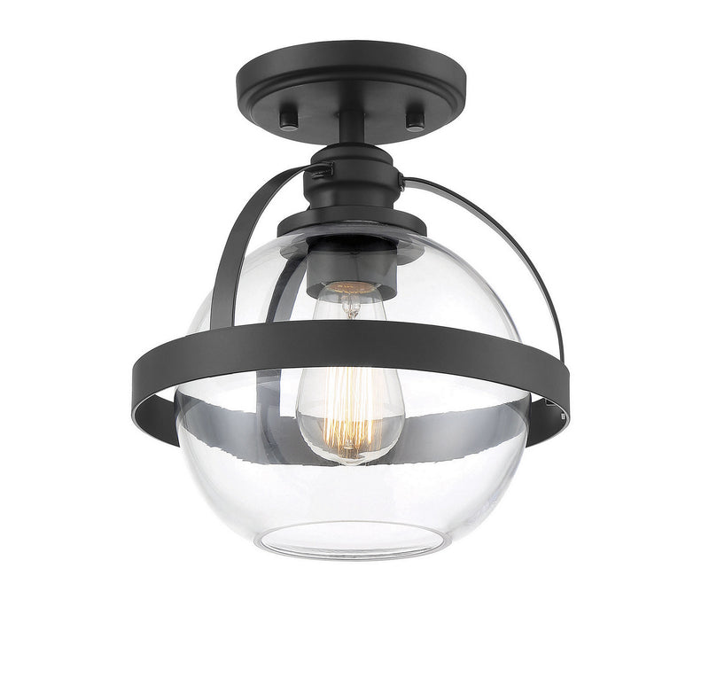 Savoy House 6-7200-1-89 One Light Semi-Flush Mount, Matte Black (3)