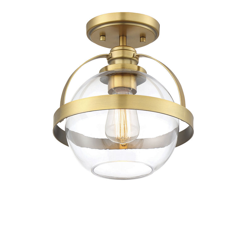 Savoy House 6-7200-1-322 One Light Semi-Flush Mount, Warm Brass (2)