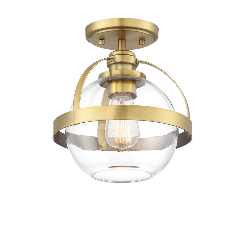 Savoy House 6-7200-1-322 One Light Semi-Flush Mount, Warm Brass (3)