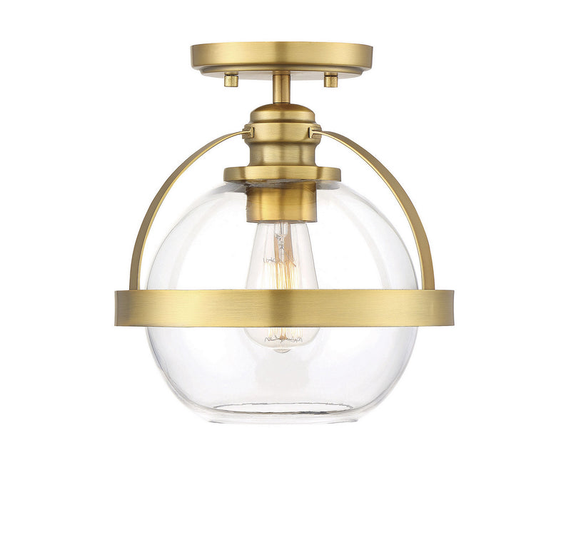 Savoy House 6-7200-1-322 One Light Semi-Flush Mount, Warm Brass (4)