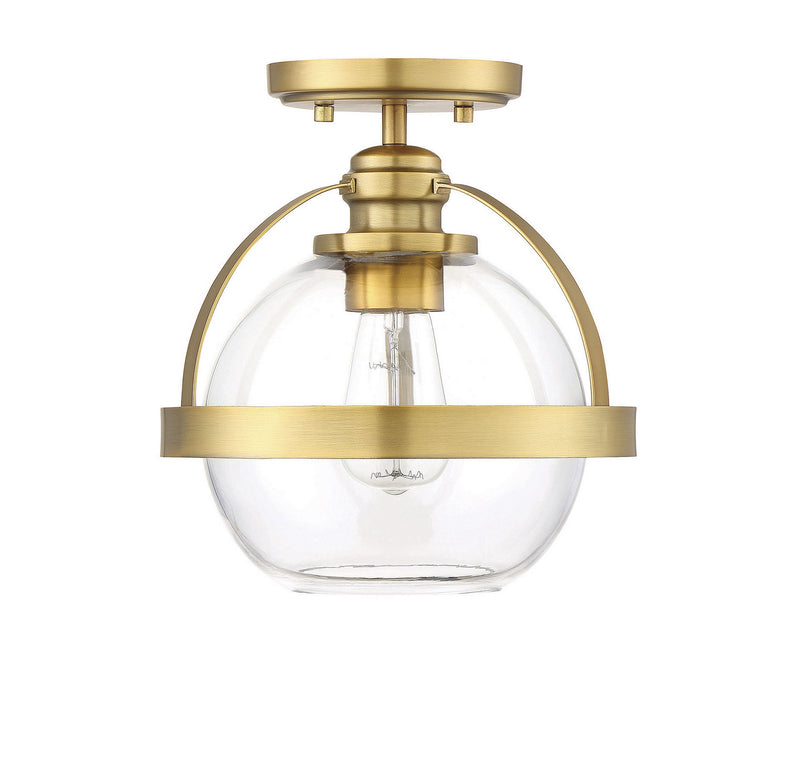 Savoy House 6-7200-1-322 One Light Semi-Flush Mount, Warm Brass (5)