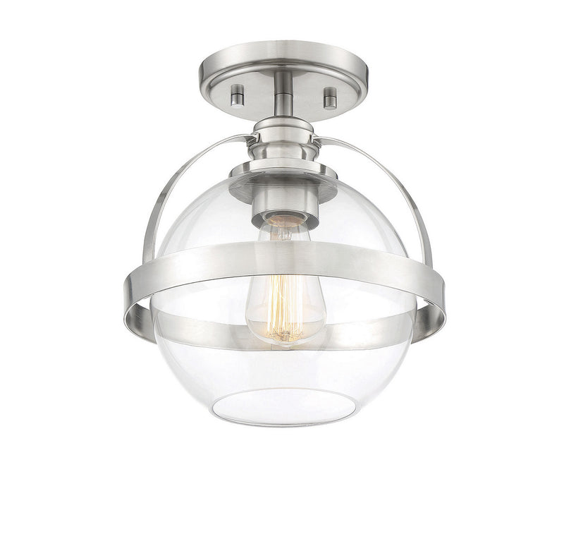 Savoy House 6-7200-1-SN One Light Semi-Flush Mount, Satin Nickel (2)