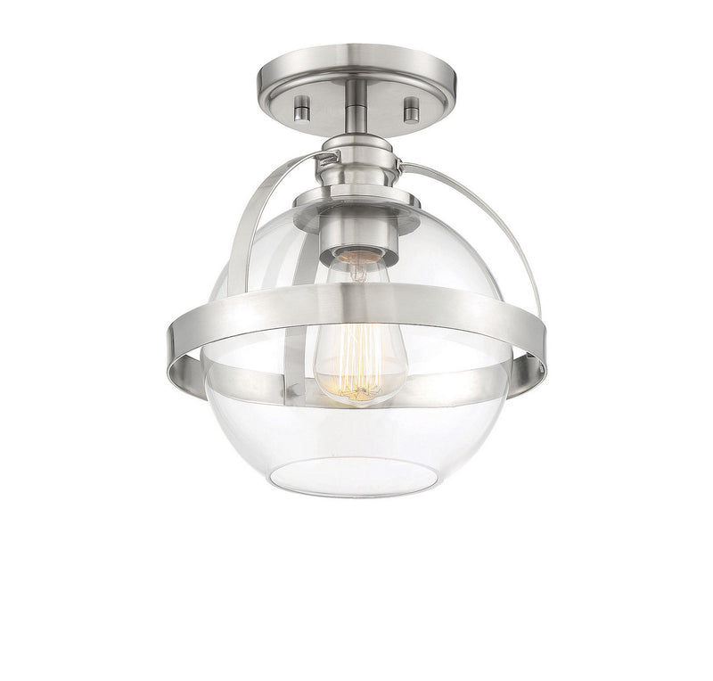 Savoy House 6-7200-1-SN One Light Semi-Flush Mount, Satin Nickel (3)