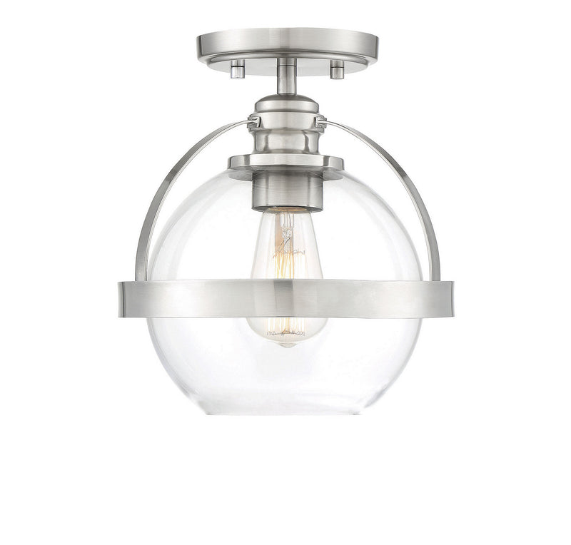 Savoy House 6-7200-1-SN One Light Semi-Flush Mount, Satin Nickel (4)