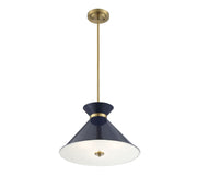 Savoy House 7-2416-3-161 Three Light Pendant, Navy Blue with Brass Accents (2)