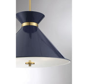Savoy House 7-2416-3-161 Three Light Pendant, Navy Blue with Brass Accents (6)
