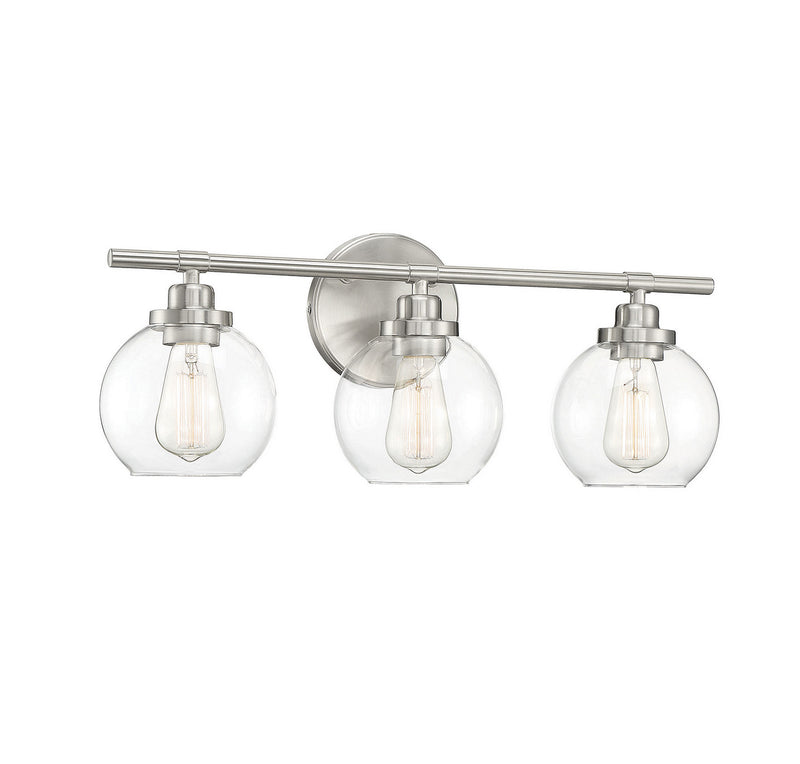 Savoy House 8-4050-3-SN Three Light Bath Bar, Satin Nickel (3)