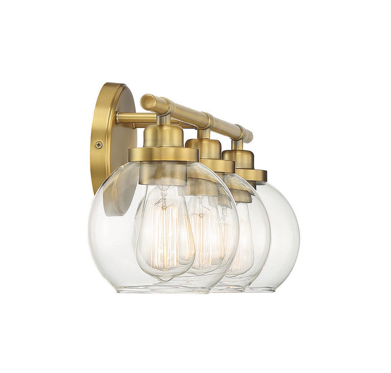 Savoy House 8-4050-3-322 Three Light Bath Bar, Warm Brass (5)
