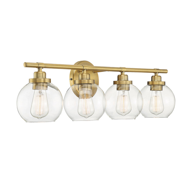 Savoy House 8-4050-4-322 Four Light Bath Bar, Warm Brass (4)