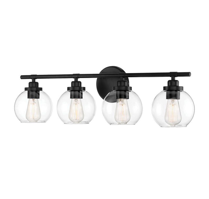 Savoy House 8-4050-4-BK Four Light Bath Bar, Matte Black (3)