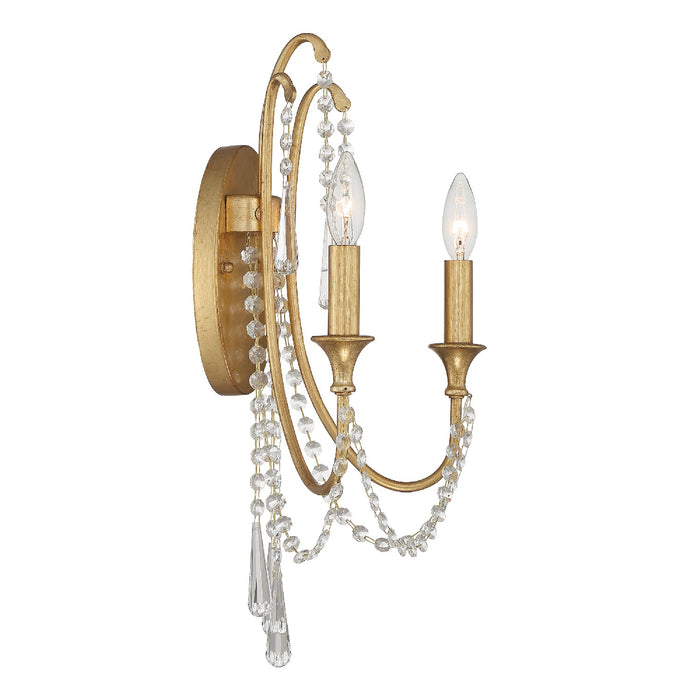 Crystorama ARC-1902-GA-CL-MWP Arcadia Two Light Wall Sconce Antique Gold Alternate Image.jpg