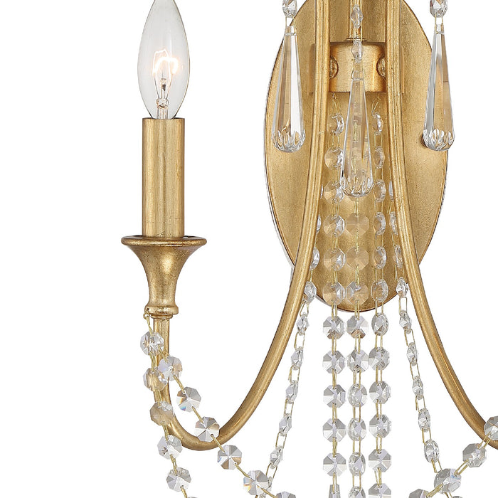 Crystorama ARC-1902-GA-CL-MWP Arcadia Two Light Wall Sconce Antique Gold Alternate Image 2.jpg