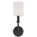 Crystorama BAI-A2101-MK Bailey One Light Wall Sconce Matte Black Alternate Image.jpg