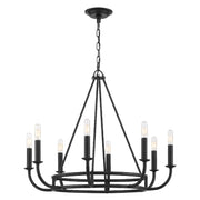 Crystorama BAI-A2108-MK Bailey Eight Light Chandelier Matte Black Alternate Image.jpg