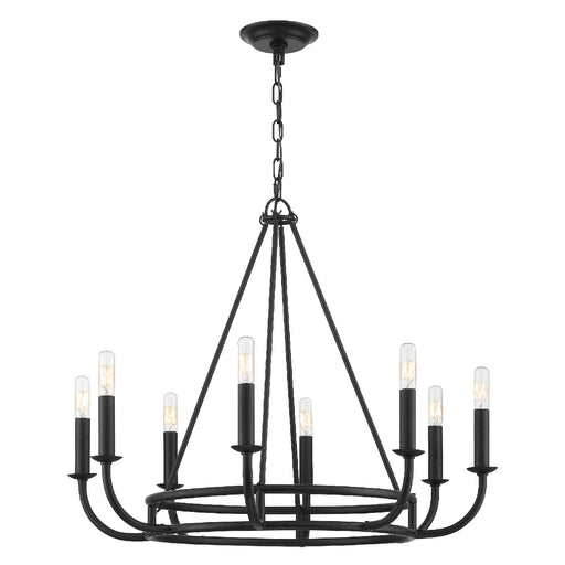 Crystorama BAI-A2108-MK Bailey Eight Light Chandelier Matte Black Alternate Image.jpg