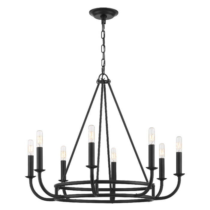 Crystorama BAI-A2108-MK Bailey Eight Light Chandelier Matte Black Alternate Image.jpg