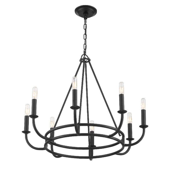 Crystorama BAI-A2108-MK Bailey Eight Light Chandelier Matte Black Alternate Image 2.jpg