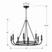 Crystorama BAI-A2108-MK Bailey Eight Light Chandelier Matte Black Alternate Image 4.jpg