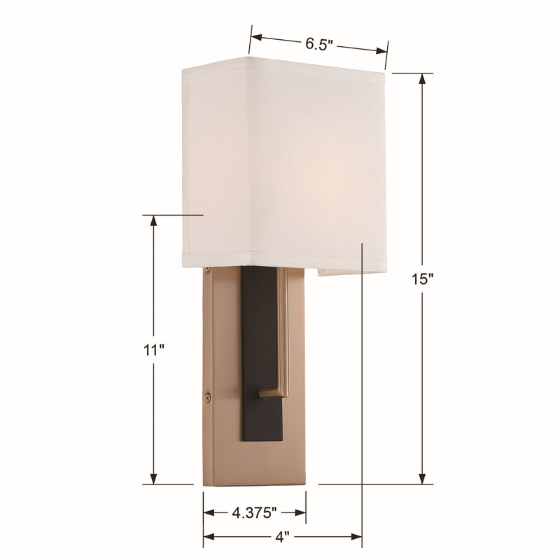 Crystorama BRE-A3631-VG-BF Brent One Light Wall Sconce Vibrant Gold / Black Forged Alternate Image 4.jpg