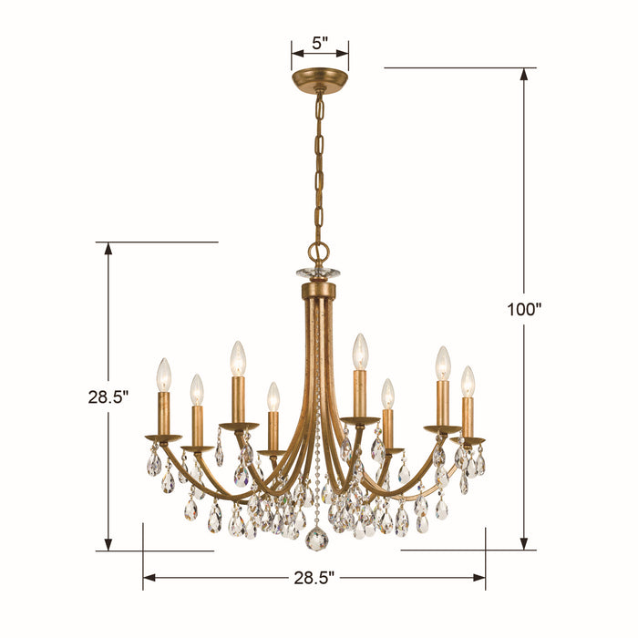 Crystorama 8828-GA-CL-S Bridgehampton Eight Light Chandelier Antique Gold Alternate Image 4.jpg