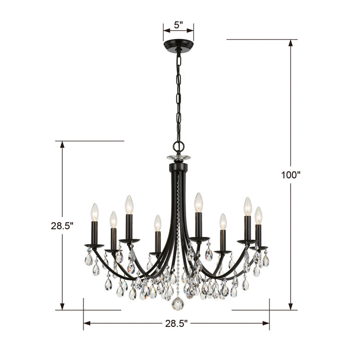 Crystorama 8828-VZ-CL-S Bridgehampton Eight Light Chandelier Vibrant Bronze Alternate Image 4.jpg