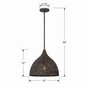 Crystorama JAS-A5010-FB Jasmine One Light Pendant Forged Bronze Alternate Image 4.jpg