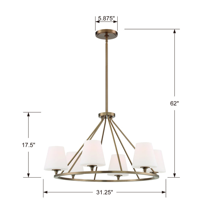 Crystorama KEE-A3006-VG Keenan Six Light Chandelier Vibrant Gold Alternate Image 2.jpg