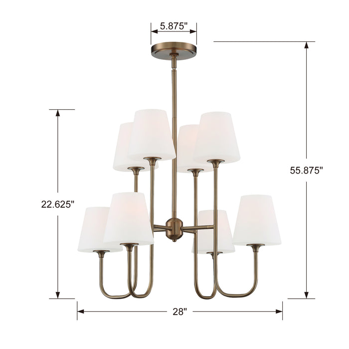 Crystorama KEE-A3008-VG Keenan Eight Light Chandelier Vibrant Gold Alternate Image 2.jpg