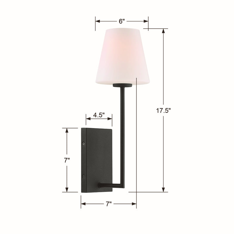 Crystorama LEN-250-OP-BF Lena One Light Wall Sconce Black Forged Alternate Image 4.jpg