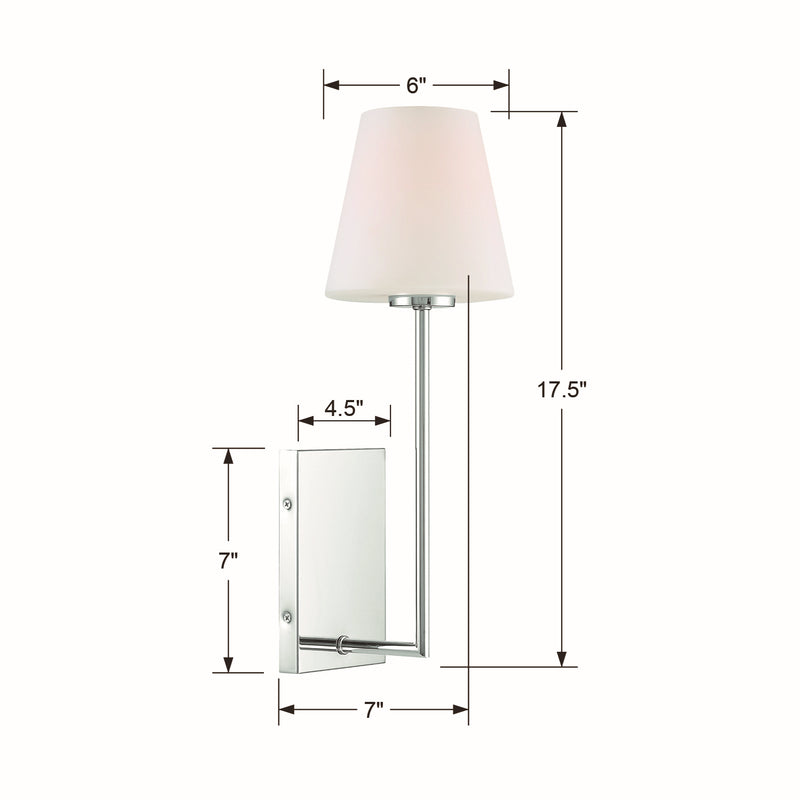 Crystorama LEN-250-OP-CH Lena One Light Wall Sconce Polished Chrome Alternate Image 4.jpg