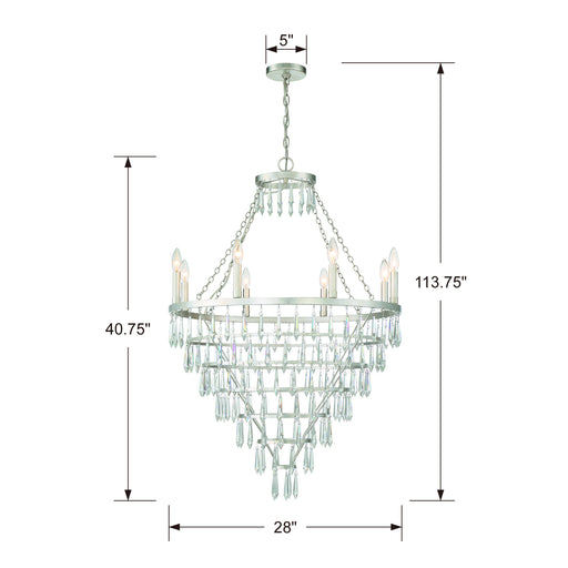 Crystorama LUC-A9068-SA Lucille Eight Light Chandelier Antique Silver Alternate Image.jpg