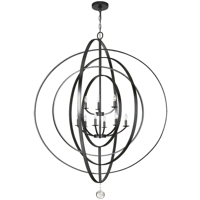 Crystorama 587-MK Luna Nine Light Chandelier Matte Black Alternate Image 2.jpg